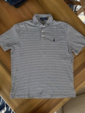 Polo by Ralph Lauren Navy and White Striped Men’s Polo